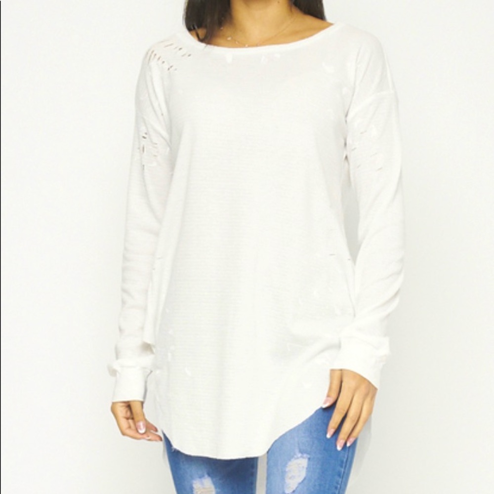 Long Sleeve distressed sweater